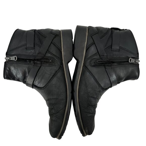 Teva Womens Waterproof Leather Ankle Zipper Boots Size 6 Black - Picture 4 of 9